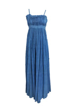 1930s Blue Pinch Pleated Raw Silk Couture Evening Gown