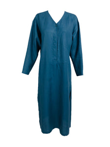 Vintage Kenzo Paris Teal Linen Dress 1980s
