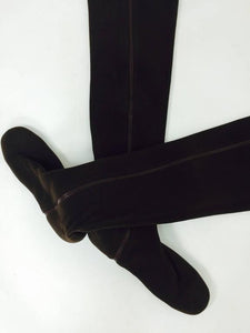 SOLD Andrea Pfister Thigh High Brown Neoprene Side Zipper Boots