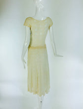 Adia Woolf 20 Grosvenor St Mayfair London Ivory Crochet Dress 1930s