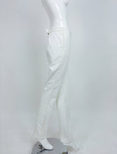 SOLD Chanel White Cotton Twill Buckle Back Fly Front Trousers 1990s