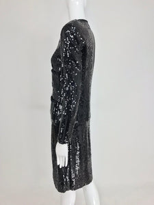 SOLD Chanel Karl Lagerfelds 1st RTW collection Black Sequin Suit 82-83