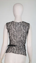 Chanel black Chantilly lace sleeveless top 2004A