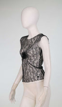 Chanel black Chantilly lace sleeveless top 2004A