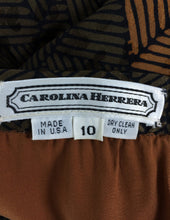SOLD Carolina Herrera Silk Cocoa/Chocolate Print Wide Leg Trouser