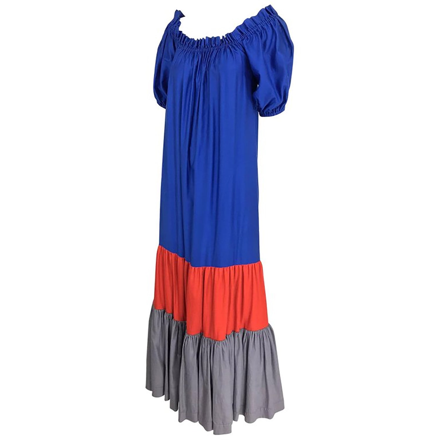 SOLD Yves Saint Laurent Rive Gauche colour block maxi dress, 1970s – Palm Beach Vintage