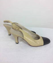 SOLD Chanel Cassic Bone and Back Sing Back Pumps 38