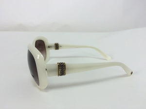 David Yurman cream sunglasses with Sterling silver & gold bands NWT