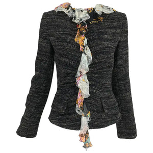 Dolce & Gabbana Tweed Jacket with Floral Silk Lining