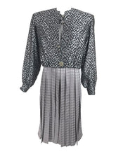 Vintage James Galanos Couture Pleated Print Dress and Jacket 1980s