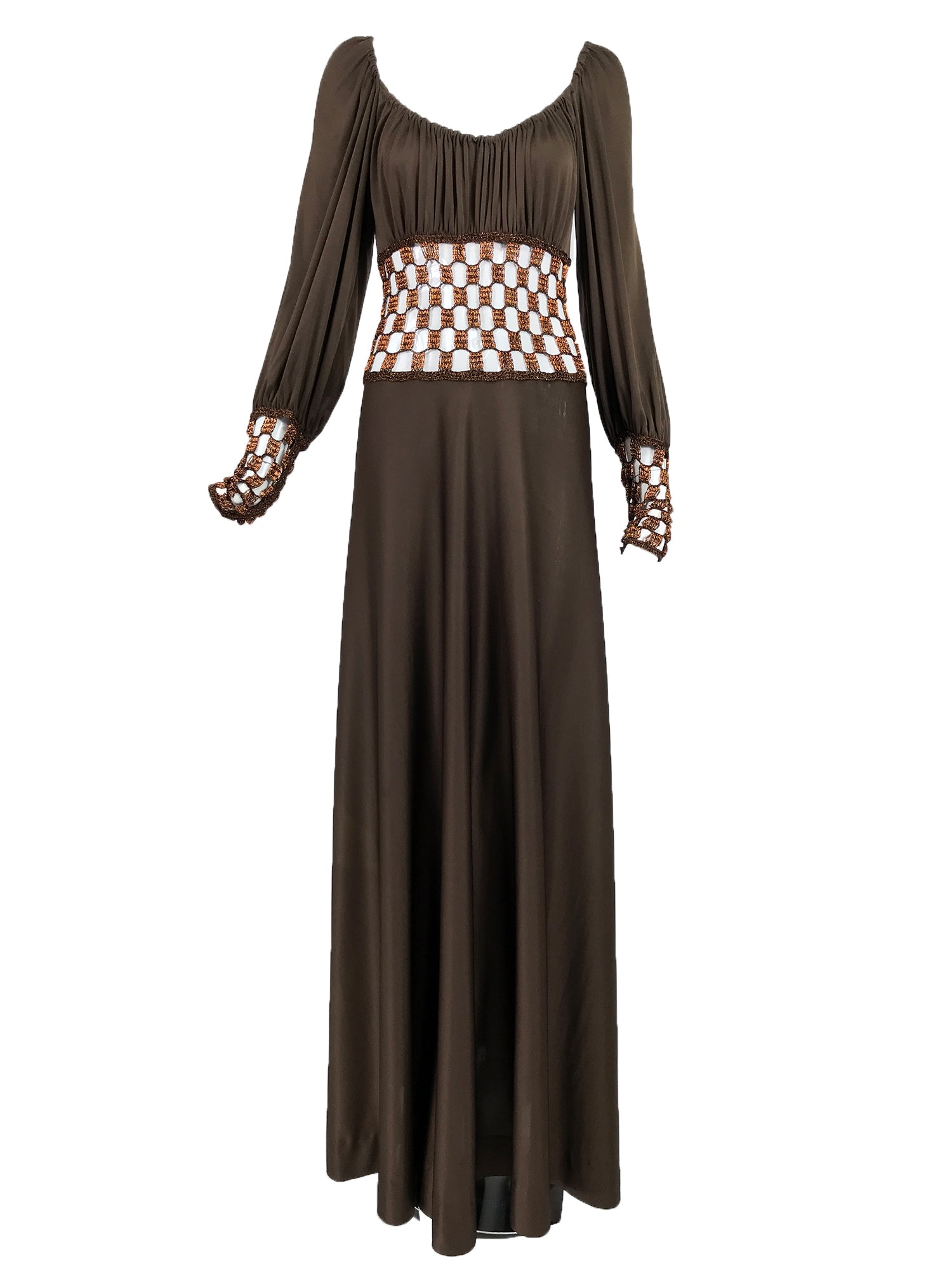 Loris Azzaro Couture Metal Chain and Silky Jersey Maxi Dress