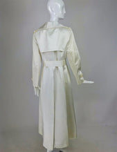 SOLD Bill Blass for Bond Street Off White Satin Double Breasted Evening Coat 1970s