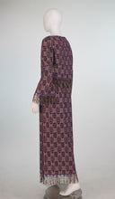 Vintage Christian Dior New York Fringe Trim Maxi Dress 1960s