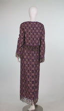 Vintage Christian Dior New York Fringe Trim Maxi Dress 1960s
