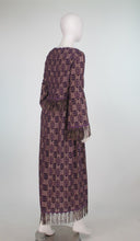 Vintage Christian Dior New York Fringe Trim Maxi Dress 1960s
