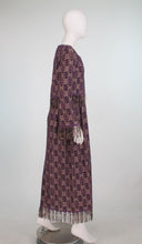 Vintage Christian Dior New York Fringe Trim Maxi Dress 1960s