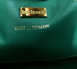 SOLD Luc Benoit green glazed lizard Kelly style handbag 1990s