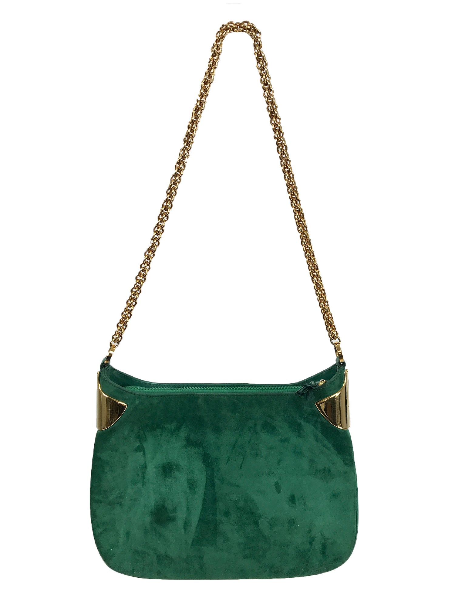 SOLD Vintage Gucci Forest Green Suede with Gold Chain and Gold Hardwar –  Palm Beach Vintage
