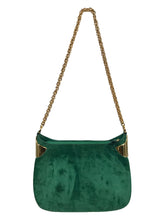 Vintage Gucci Forest Green Suede with Gold Chain and Gold Hardware 1980s
