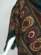 SOLD Gucci forest green paisley wool challis shawl 1980s