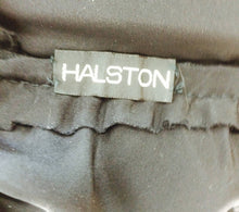 SOLD Halston black silk chiffon & silk charmeuse bias cut cocktail dress 1970s