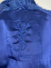 Yves Saint Laurent Rive Gauche Blue Sheared Lamb Coat