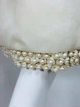 J Mendel ivory silk pearl hem sheer bodice mini dress