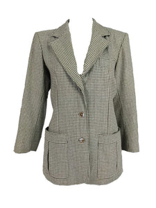 Yves Saint Laurent Hounds Tooth Norfolk Jacket 1970s