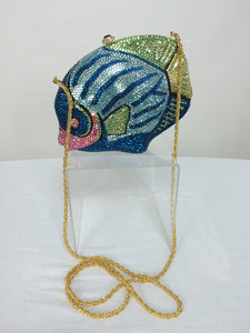 SOLD Kathrine Baumann Beverly Hills Crystal Jeweled angel fish minaudière