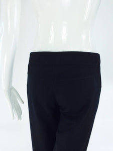 SOLD Chanel Black Wide Leg Cropped Wool Twill Trouser 2008