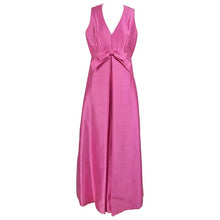 Kent Originals bubble gum pink slub silk bow front evening dress 1960s 12