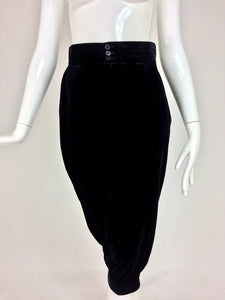 Yves Saint Laurent navy & black velvet knee breeches 1970s