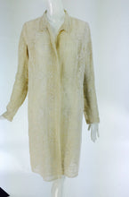 Ivory drawn/counted thread embroidered linen summer coat 1920s