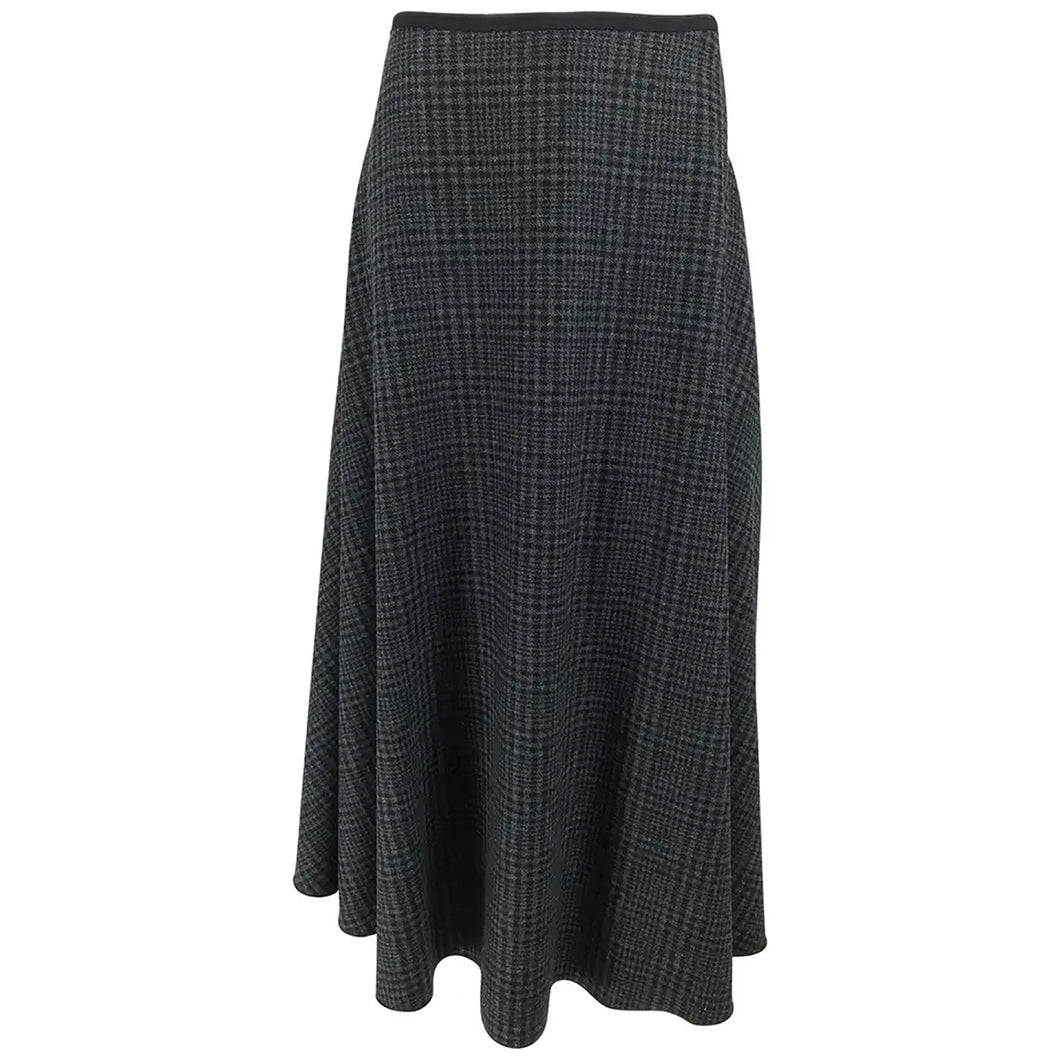 Lanvin Hiver 2015 Bias Cut Plaid Wool Maxi Skirt 42