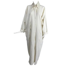 Vintage White Linen Duster Coat Over Size 1990s
