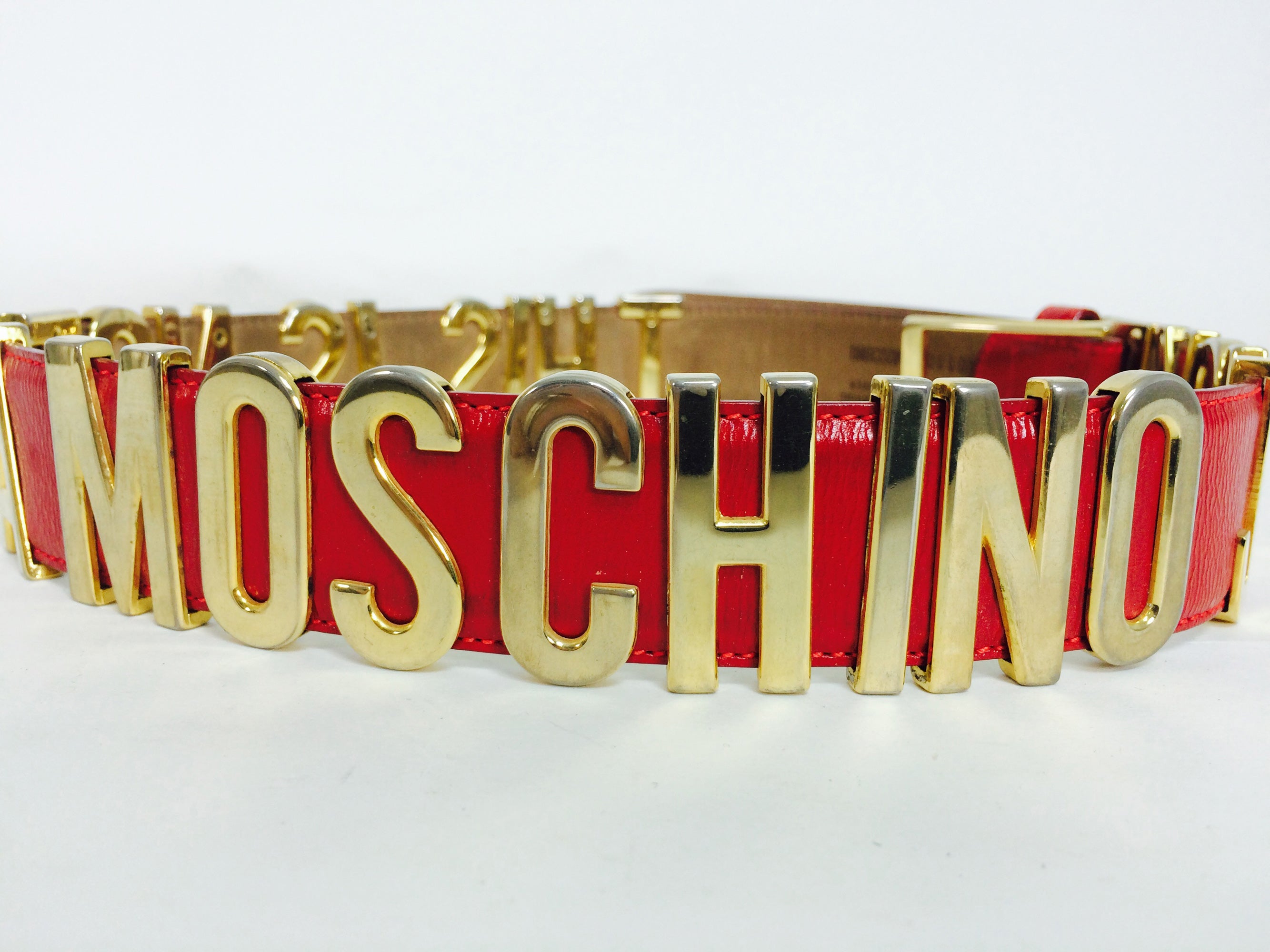 MOSCHINO REDWALL I FEEL GREAT LEATHER BELT (SIZE 42) - CRTBLNCHSHP