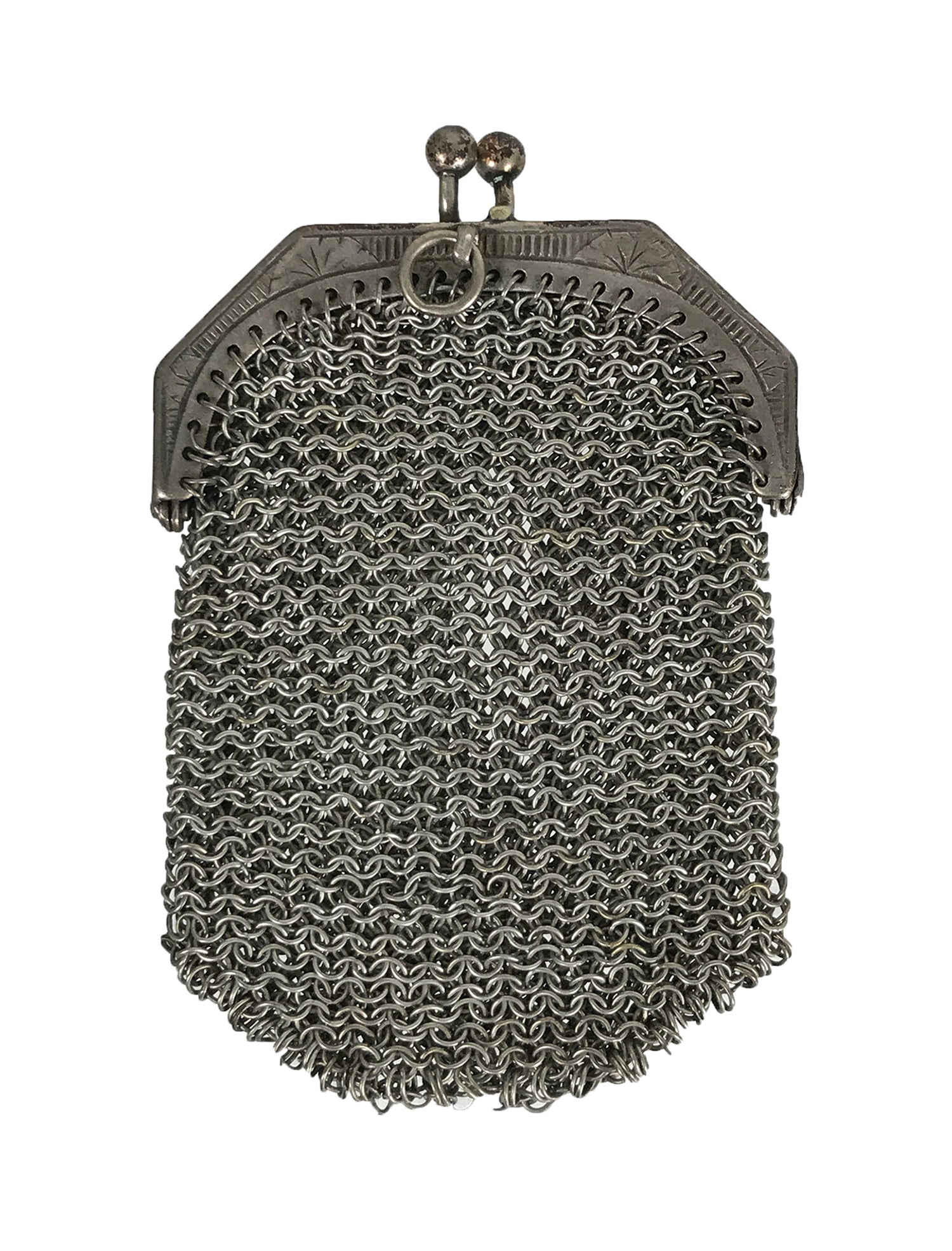 Ladies Coin Purse Chain Mail with Rose Metal Clasp