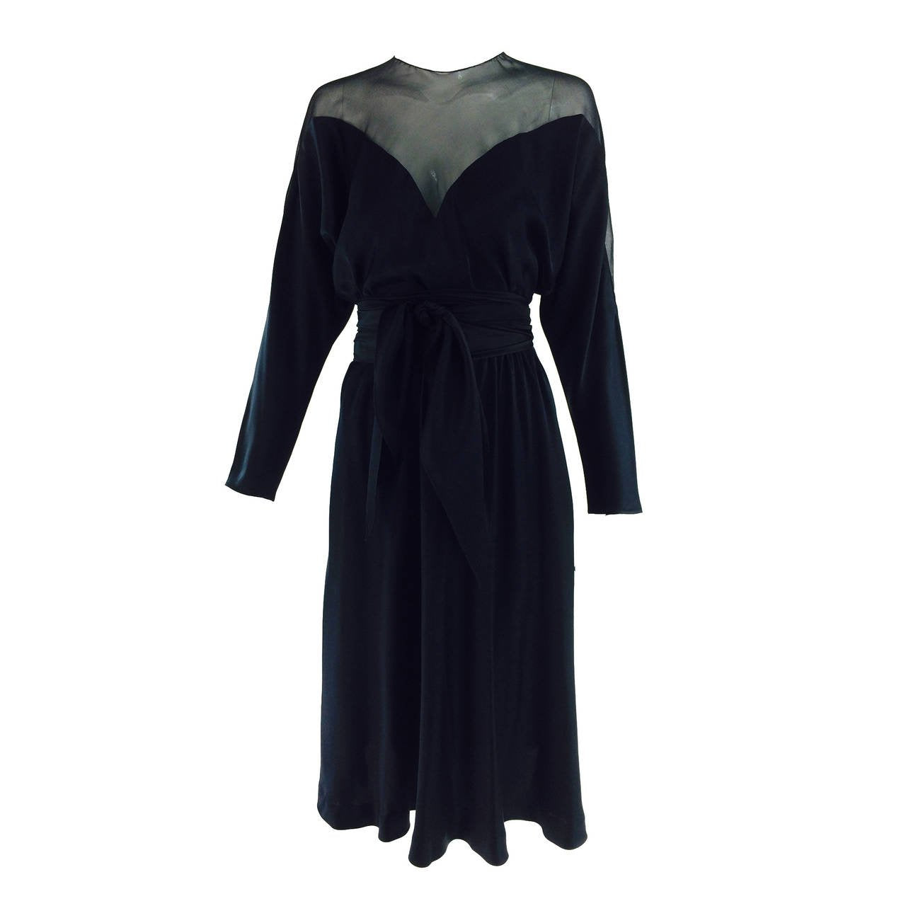 SOLD Halston black silk chiffon & silk charmeuse bias cut cocktail dre – Palm Beach Vintage SOLD Halston black silk chiffon & silk charmeuse bias cut cocktail dre – Palm Beach Vintage