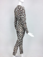 SOLD Norma Kamali leopard print cat suit 1980s