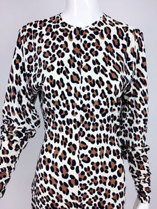 SOLD Norma Kamali leopard print cat suit 1980s