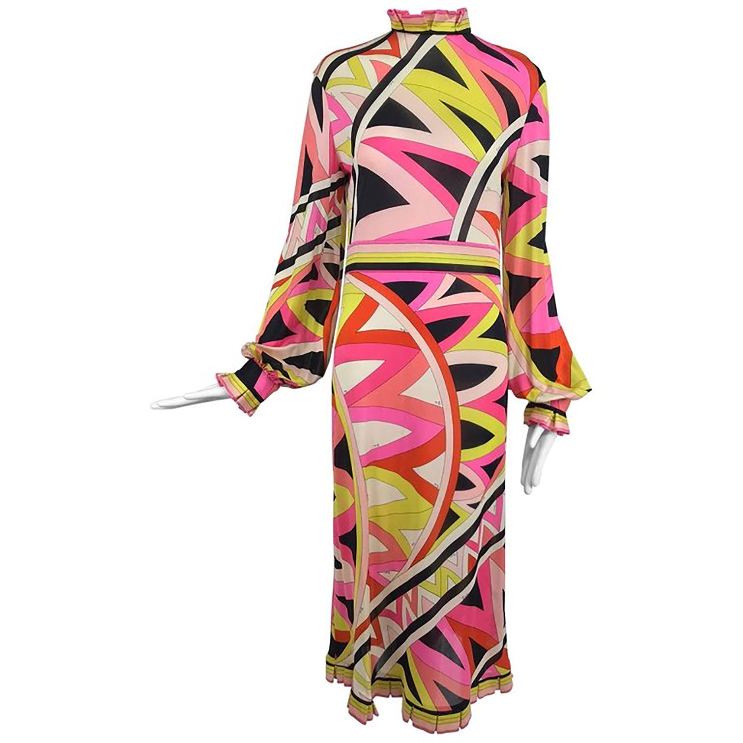 SOLD Pucci silk jersey ruffle trim dress 1960s Palm Beach Vintage SOLD Pucci silk jersey ruffle trim dress 1960s Palm Beach Vintage