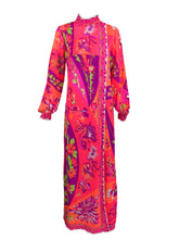 Emilio Pucci Neon Print gown and robe set EPFR from the 1970s