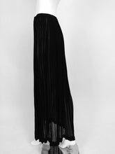 Yves Saint Laurent Black Silk Chiffon Knife Pleated Maxi Skirt Vintage 1970s