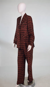 Todd Oldham Silk Animal Print Trouser Set 1990s