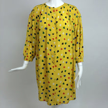 SOLD Emanuel Ungaro Coloured Heart Print Yellow Smock Dress 1980s
