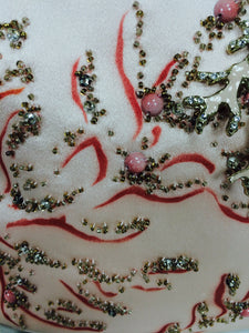 SOLD Valentino Garavani hand painted & beaded coral jewel evening bag