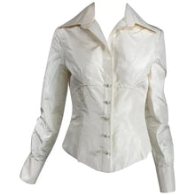 Valentino Off White Silk Fitted Blouse