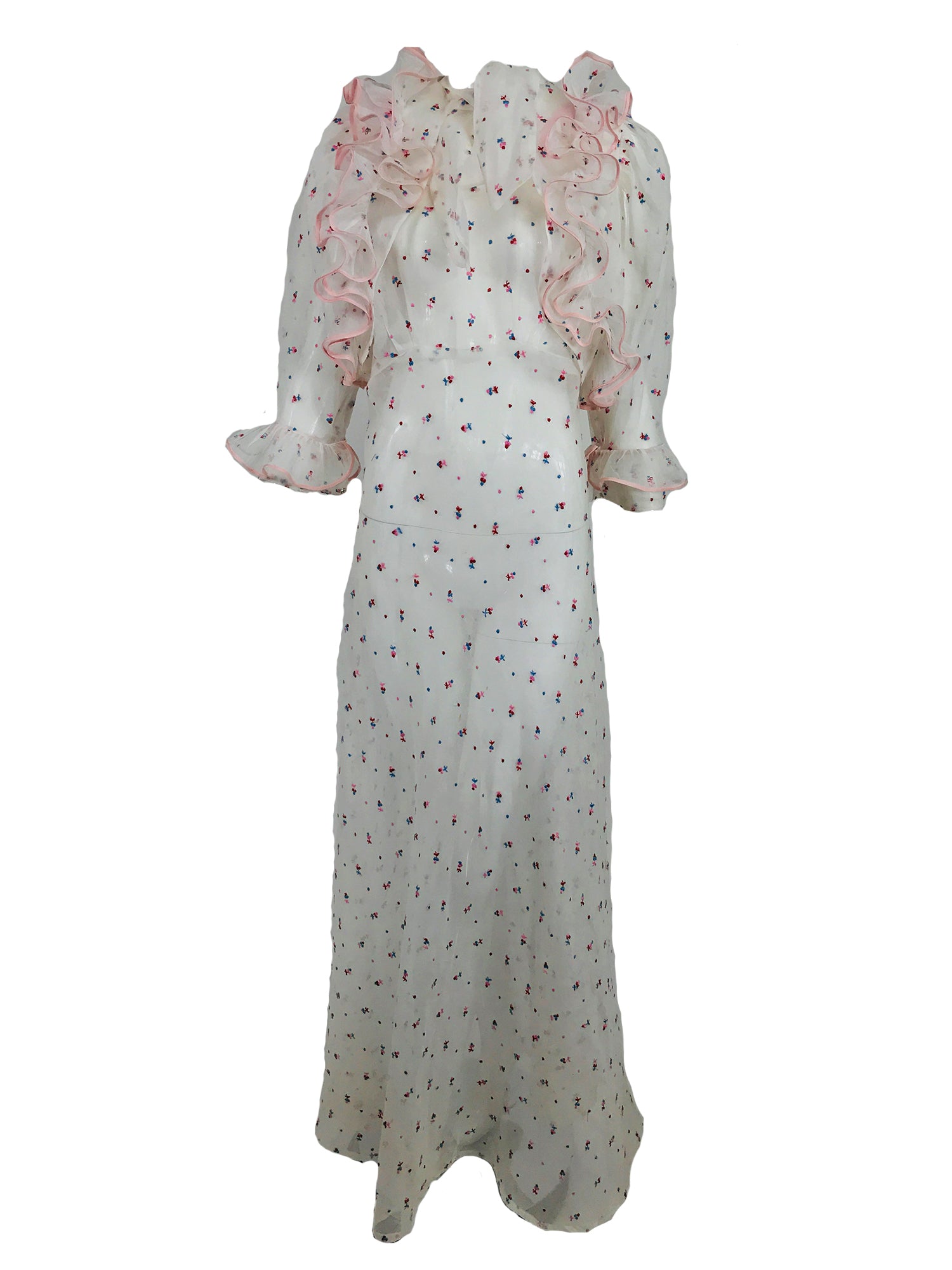 vintage white embroidered dress The Lamb Chemise Dress in White Embroidered Cotton L main image 0