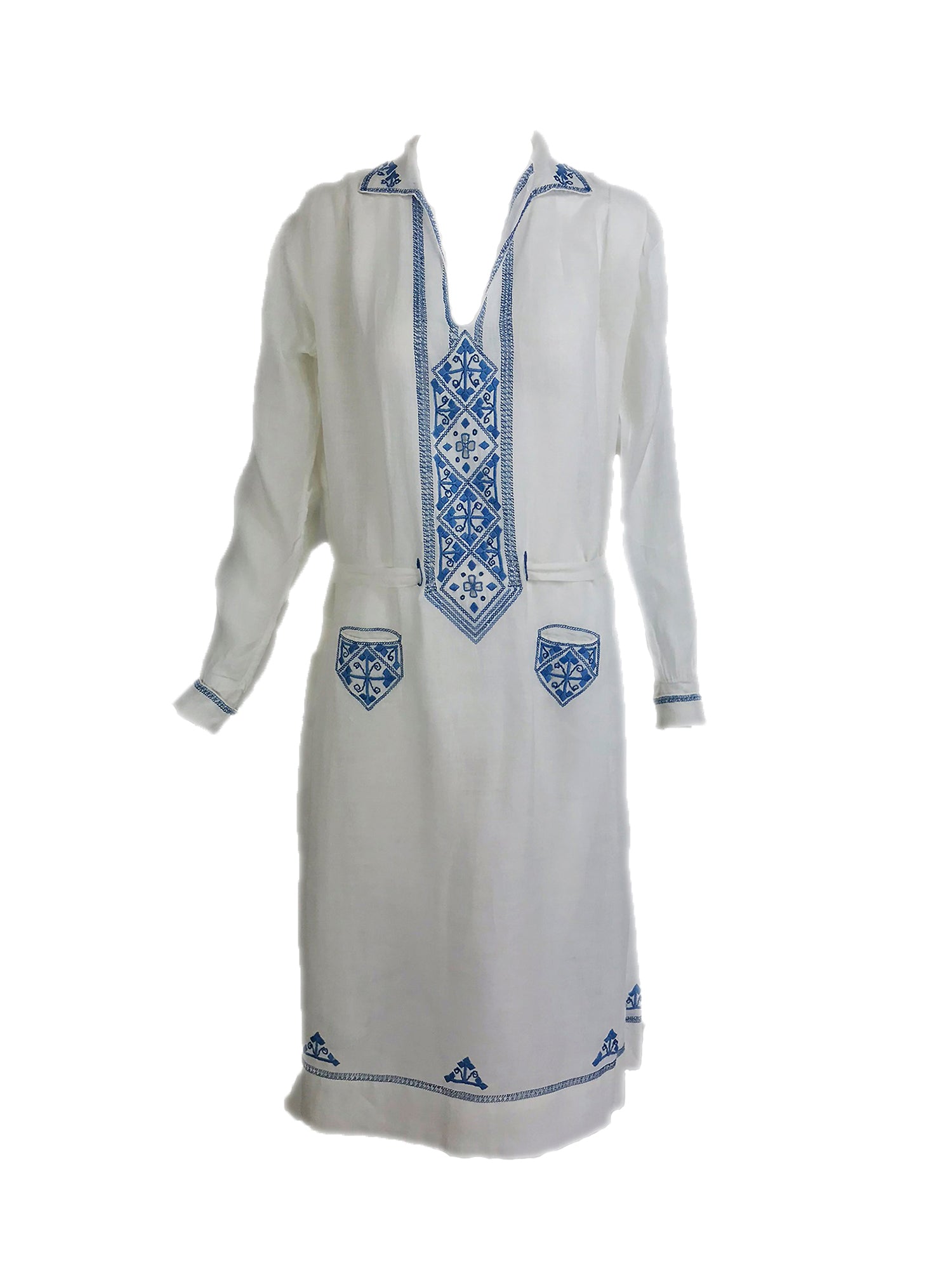 SOLD Vintage1920s Hand Embroidered Blue and White Linen Day Dress Palm Beach Vintage SOLD Vintage1920s Hand Embroidered Blue and White Linen Day Dress Palm Beach Vintage
