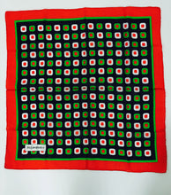 SOLD Yves Saint Laurent Boldly Graphic cotton scarf "olives" 1970s